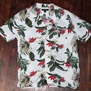 Banana Republic Satin Collar Hawaiian Button Up